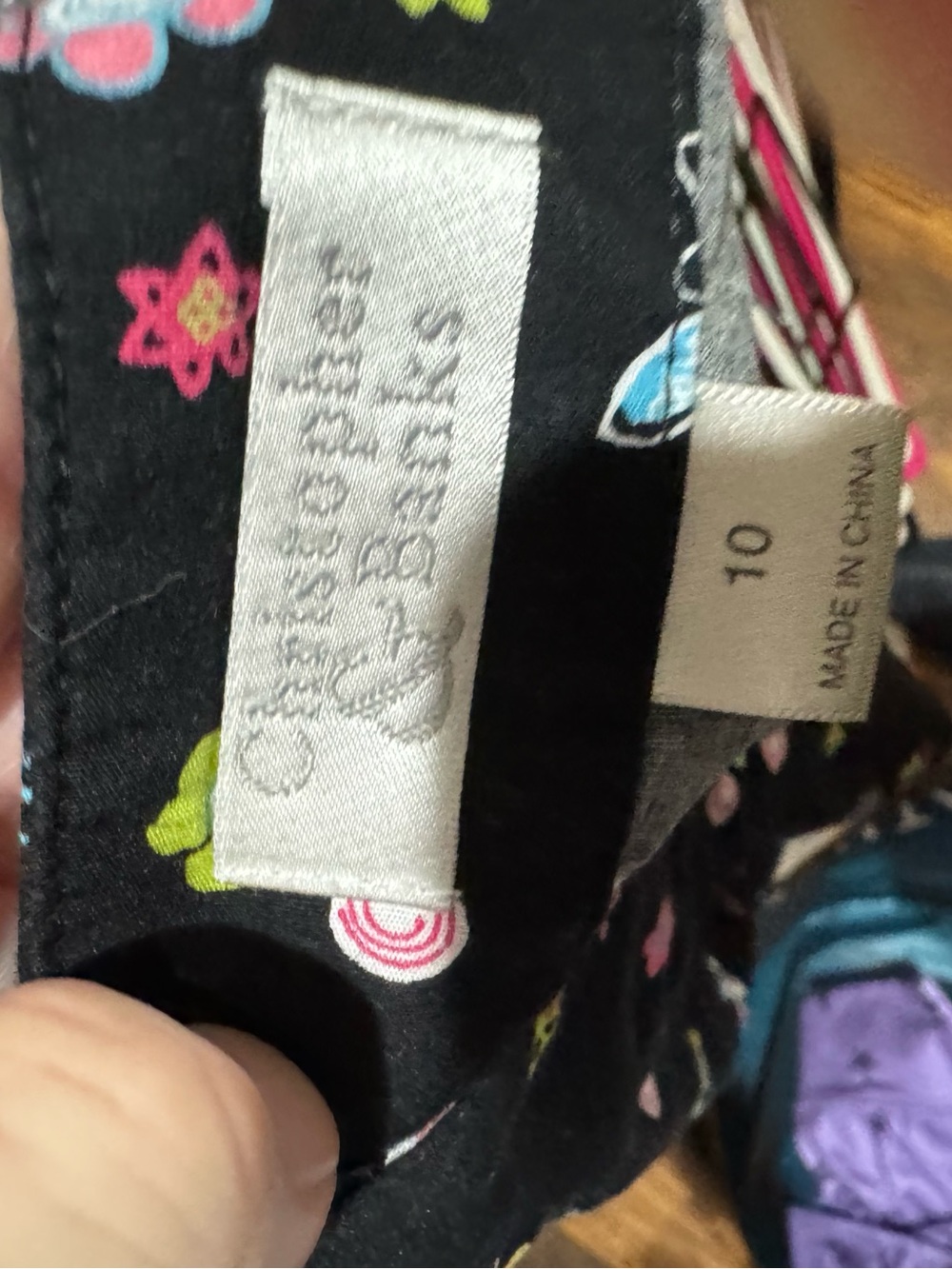 Christopher & Banks Black A-Line Skirt with Pink, Blue, Yellow Floral Print - Picture 4 of 4
